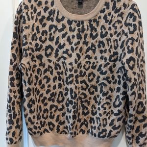 J Crew leopard 100% merino wool sweater